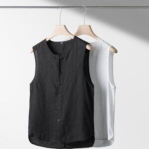 Men's Casual Linen Vest（Brand New）
